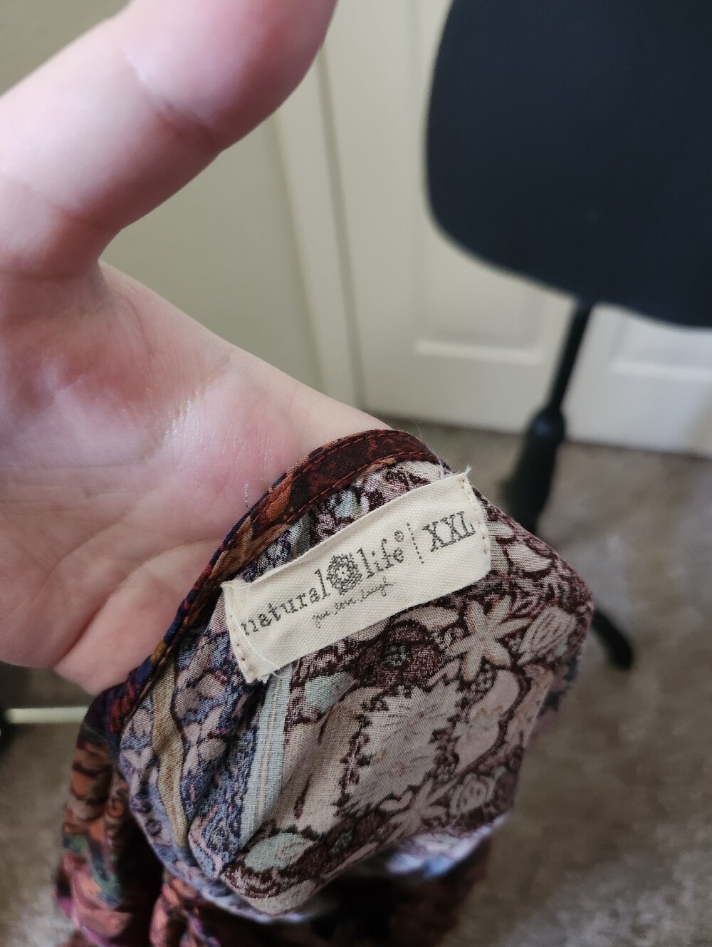 Natural Life Bohemian Floral Tiered Maxi Dress - Burgundy Multi Xxl - Picture 3 of 16